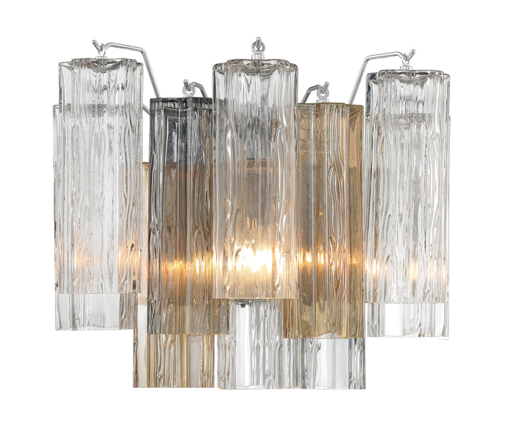 Crystorama Addis 2 Light Aged Brass Sconce