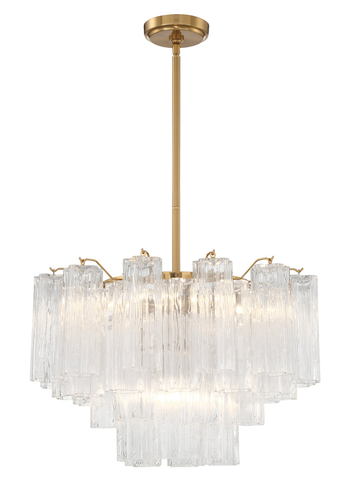 Crystorama Addis 9 Light Aged Brass Chandelier