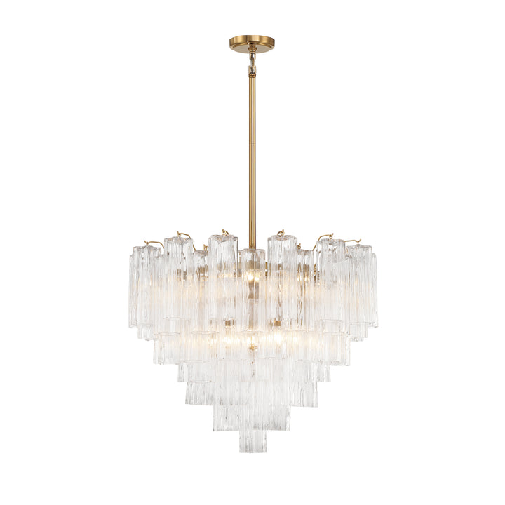 Crystorama Addis 12 Light Aged Brass Chandelier