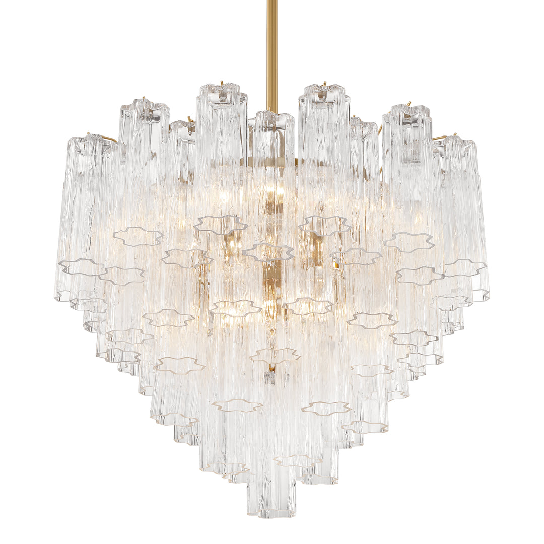 Crystorama Addis 12 Light Aged Brass Chandelier