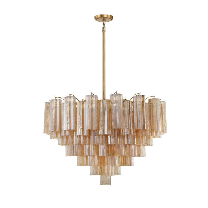 Crystorama Addis 16 Light Aged Brass Chandelier