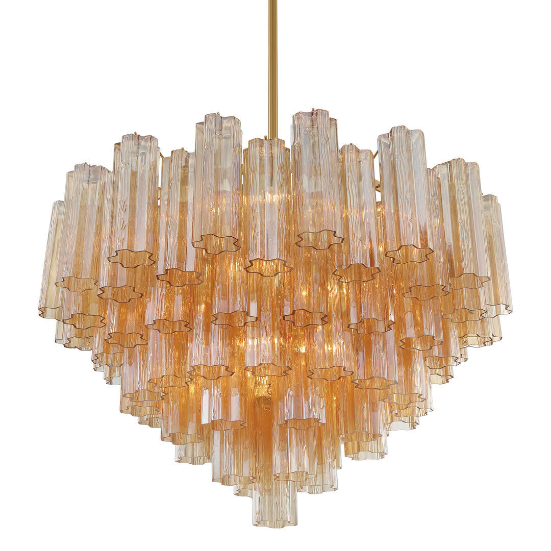 Crystorama Addis 16 Light Aged Brass Chandelier