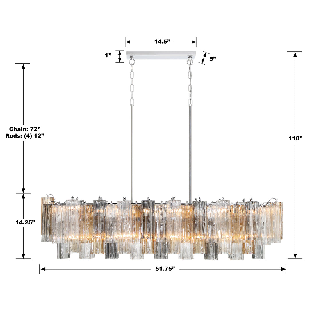 Crystorama Addis 14 Light Aged Brass Chandelier