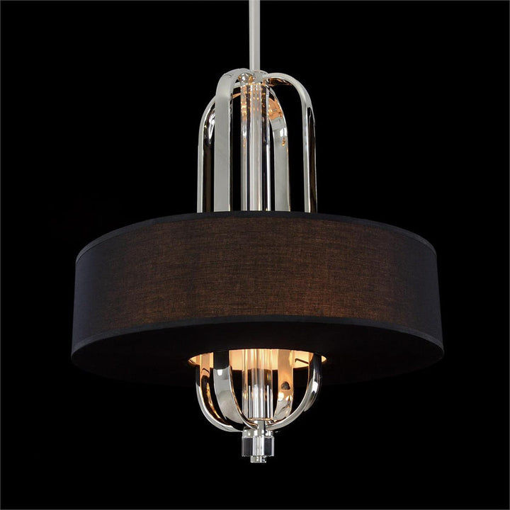 Bauhaus Era Eight-light Nickel Cage Pendant With Shade