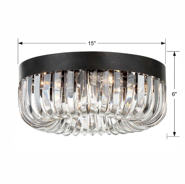 Crystorama Alister 5 Light Charcoal Bronze Flush Mount