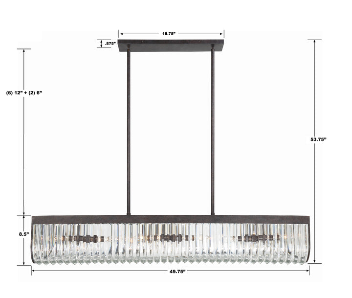 Crystorama Alister 6 Light Charcoal Bronze Chandelier