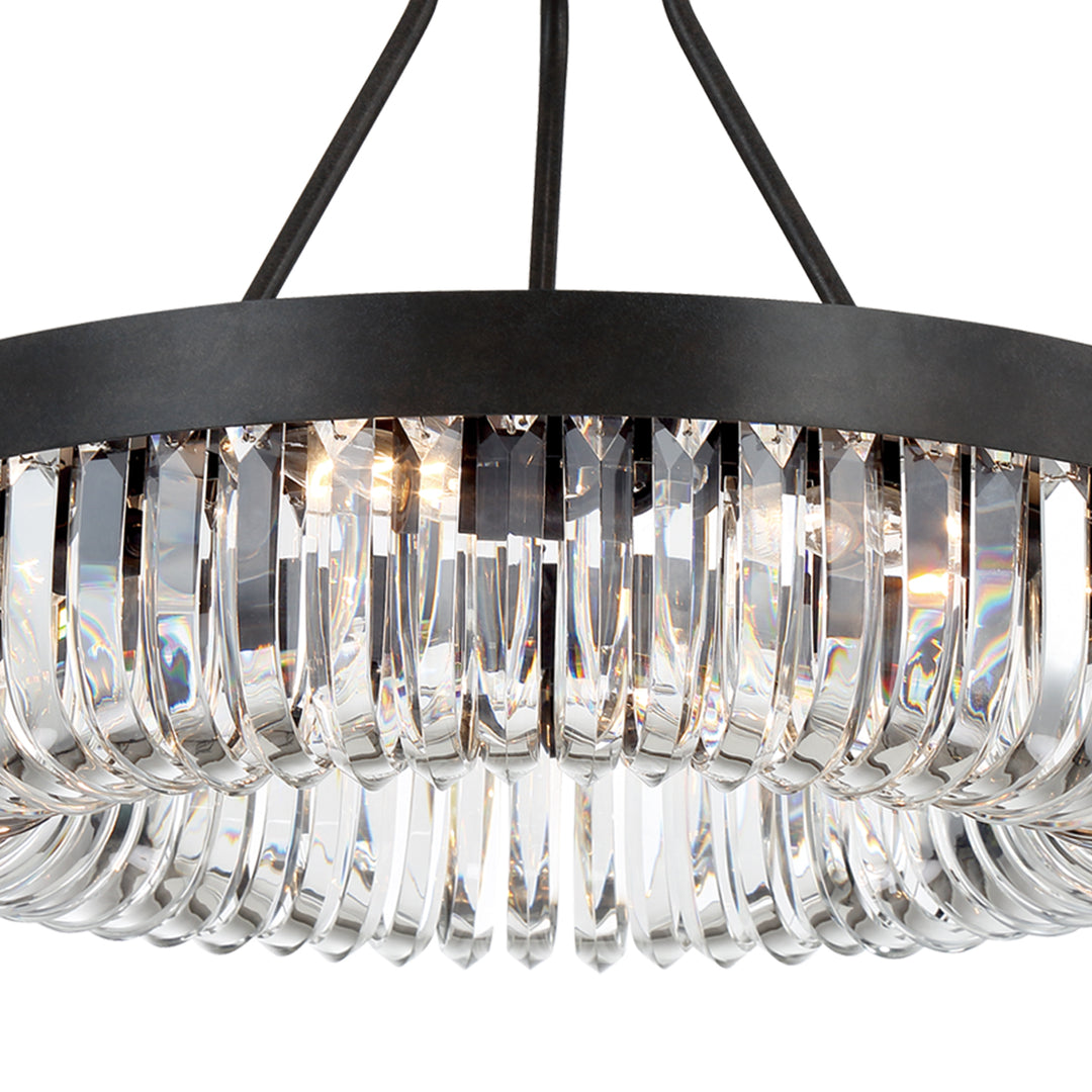 Crystorama Alister 8 Light Charcoal Bronze Semi Flush Mount