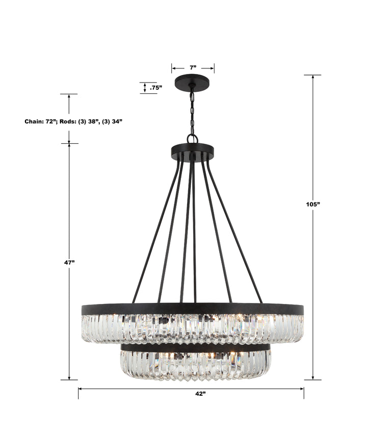 Crystorama Alister 26 Light Charcoal Bronze Chandelier