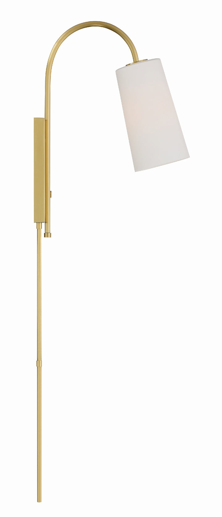 Crystorama Alexa 1 Light Aged Brass Task Sconce