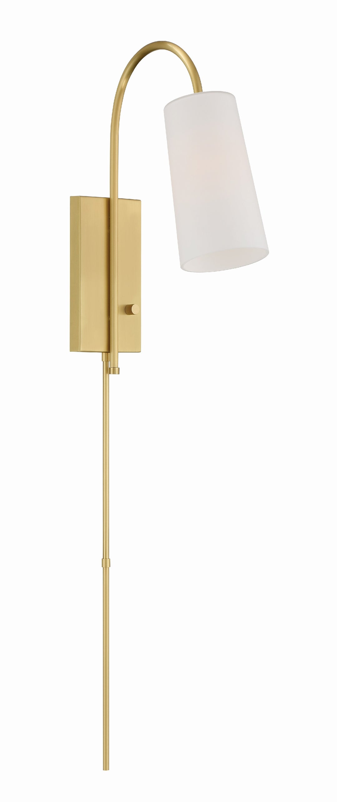 Crystorama Alexa 1 Light Aged Brass Task Sconce