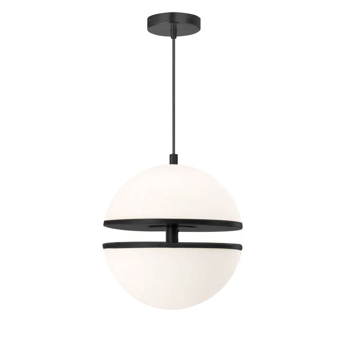 Dainolite 30W Pendant, Aged Brass w/ White Glass