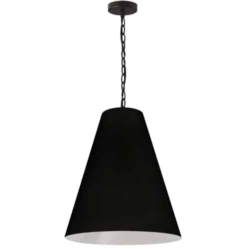 Dainolite 1 Light Medium Anaya Aged Brass Pendant with Black/Gold Shade