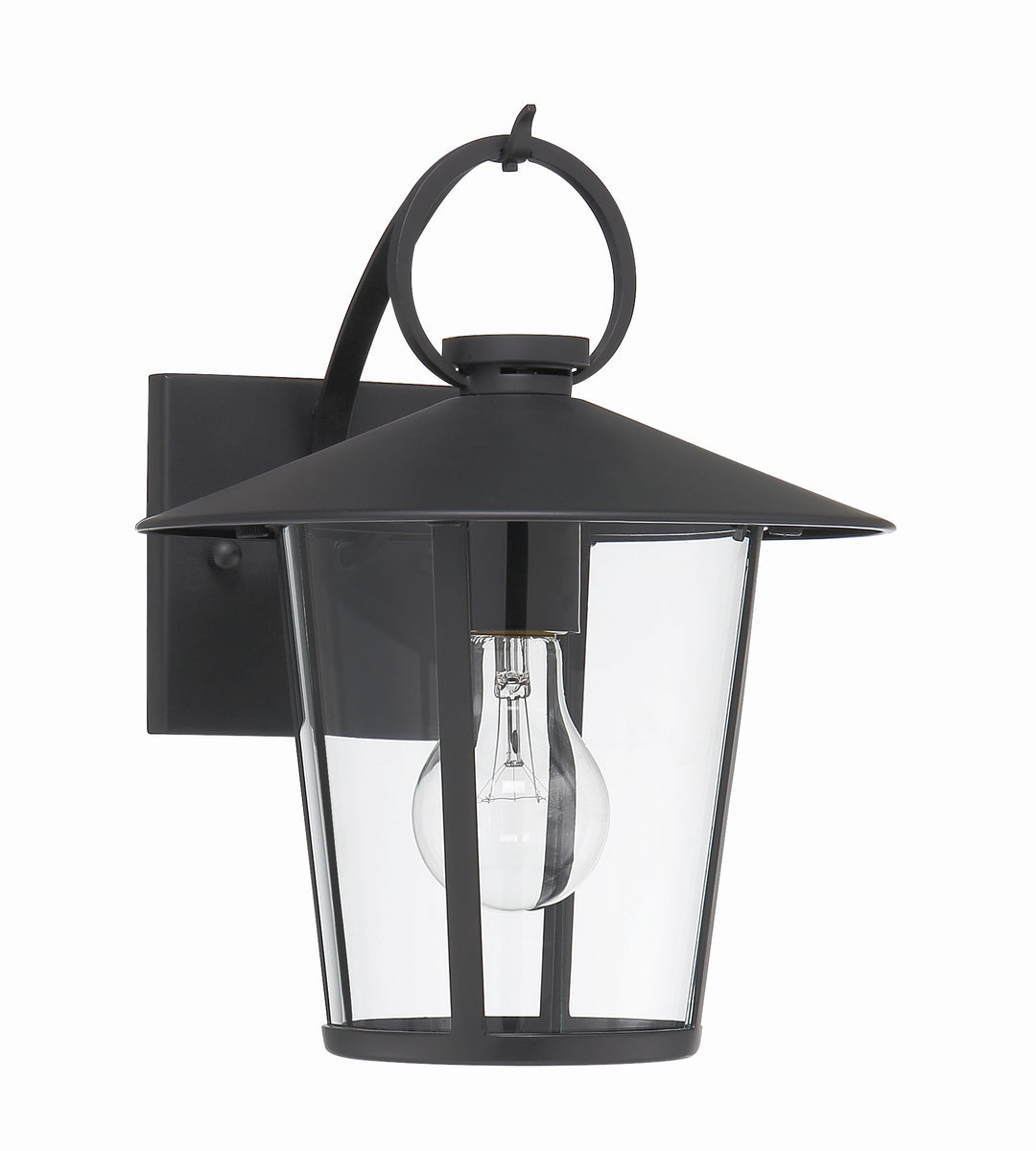 Crystorama Andover 1 Light Matte Black Outdoor Sconce