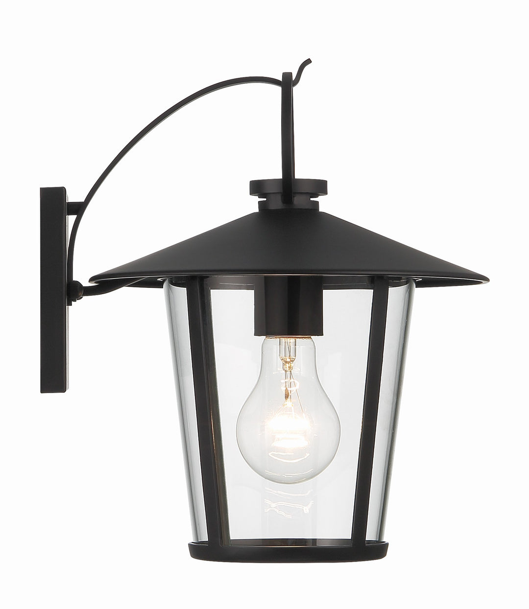 Crystorama Andover 1 Light Matte Black Outdoor Sconce