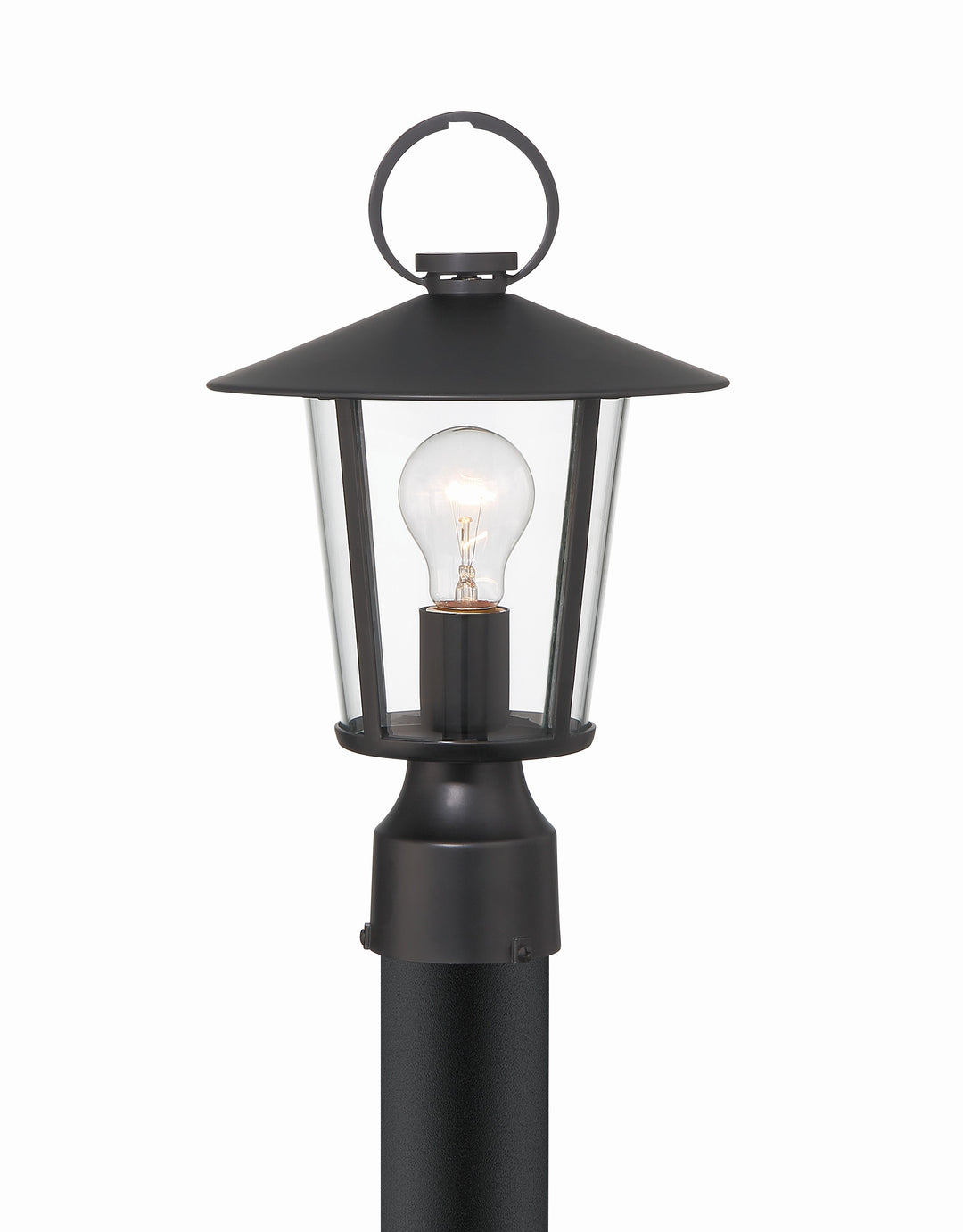 Crystorama Andover 1 Light Matte Black Outdoor Post