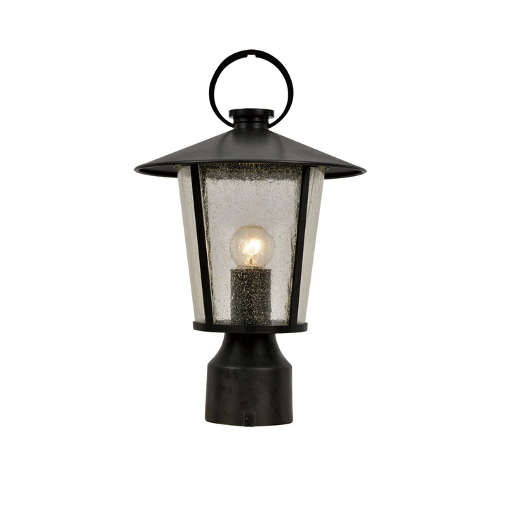 Crystorama Andover 1 Light Matte Black Outdoor Post