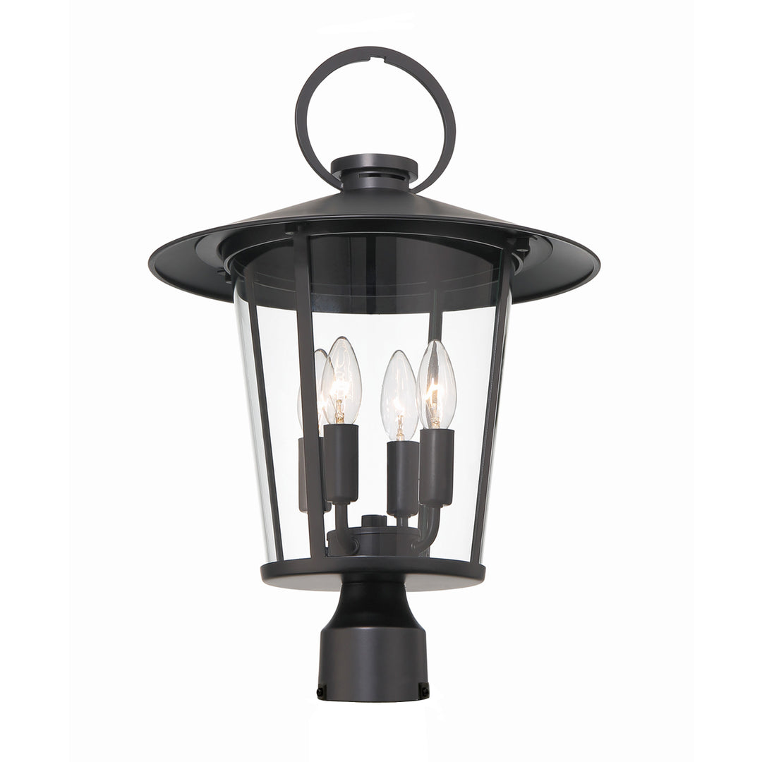 Crystorama Andover 4 Light Matte Black Outdoor Post