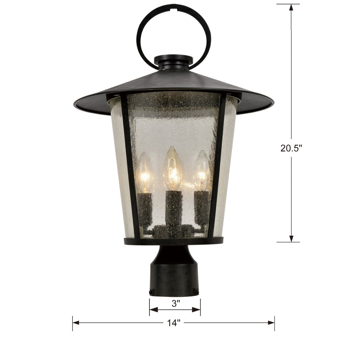 Crystorama Andover 4 Light Matte Black Outdoor Post