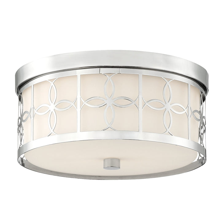 Crystorama Anniversary 2 Light Polished Nickel Flush Mount