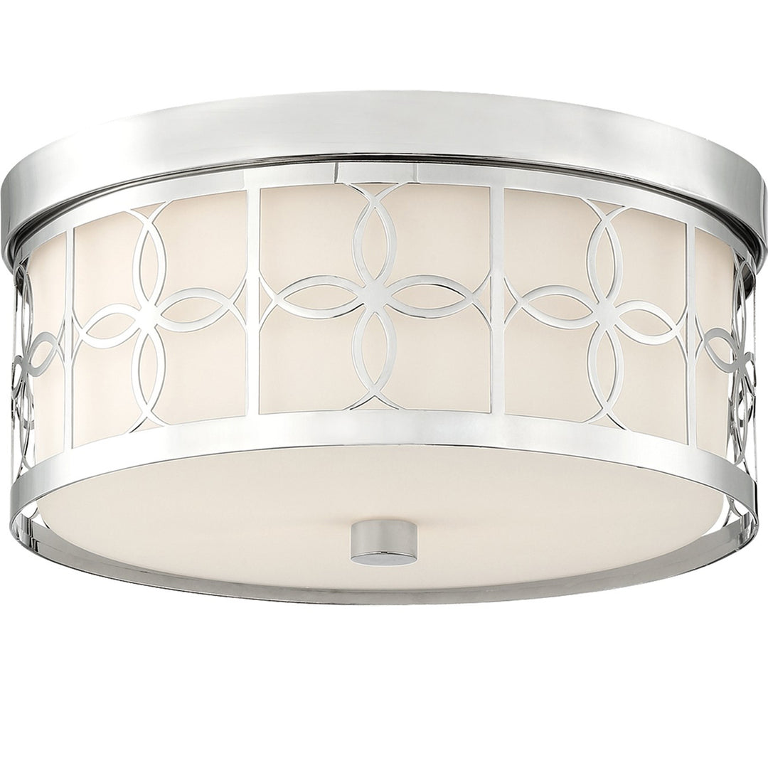 Crystorama Anniversary 2 Light Polished Nickel Flush Mount