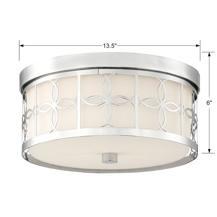 Crystorama Anniversary 2 Light Polished Nickel Flush Mount