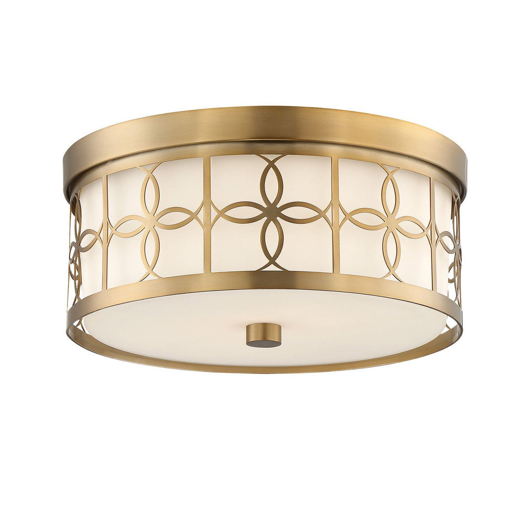 Crystorama Anniversary 2 Light Polished Nickel Flush Mount