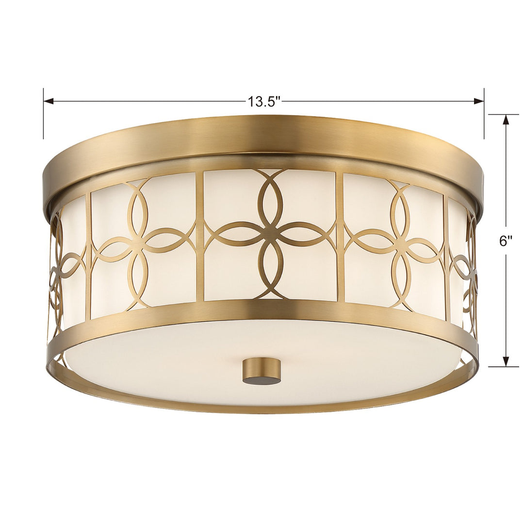 Crystorama Anniversary 2 Light Polished Nickel Flush Mount