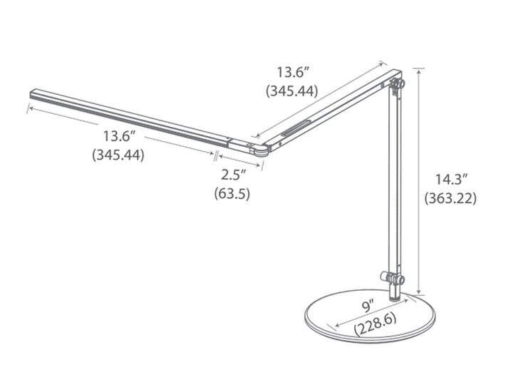 Z-Bar Slim Desk Lamp with Base