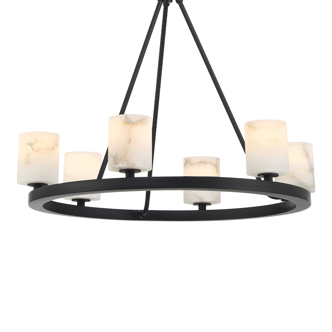 Crystorama Aragon 6 Light Matte Black Chandelier