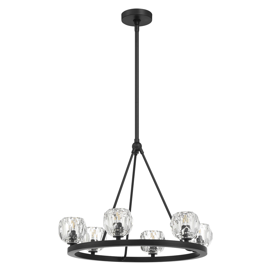 Crystorama Aragon 6 Light Matte Black Chandelier