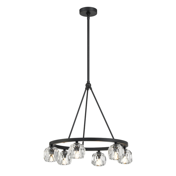 Crystorama Aragon 6 Light Matte Black Chandelier