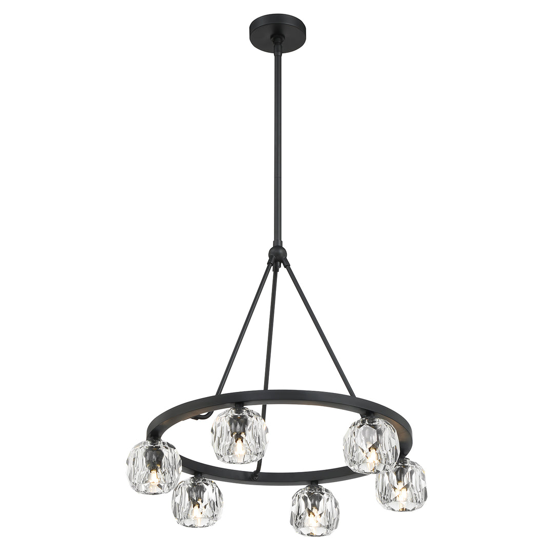 Crystorama Aragon 6 Light Matte Black Chandelier