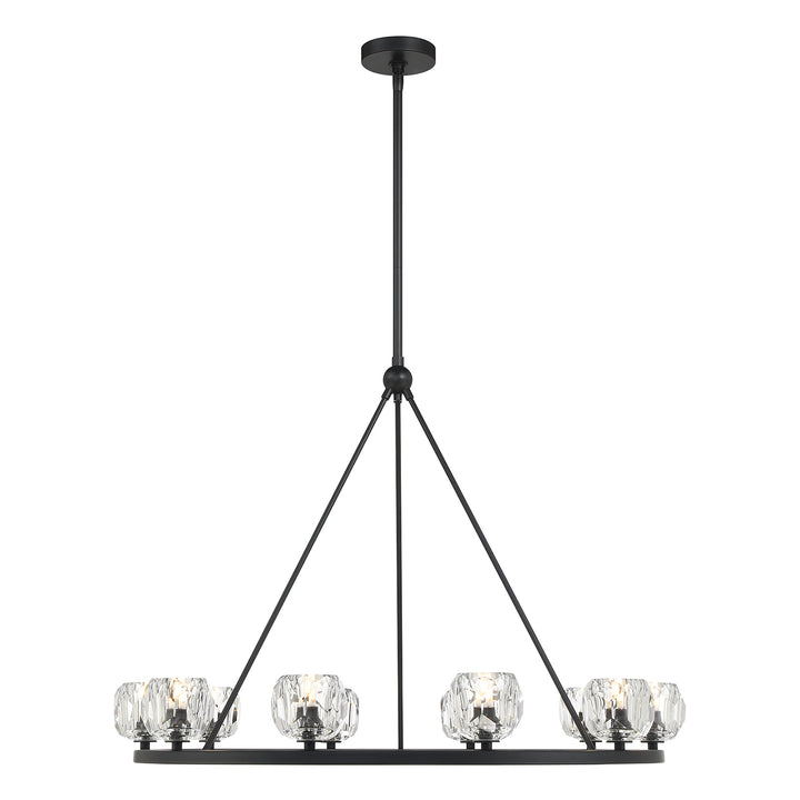 Crystorama Aragon 10 Light Matte Black Chandelier