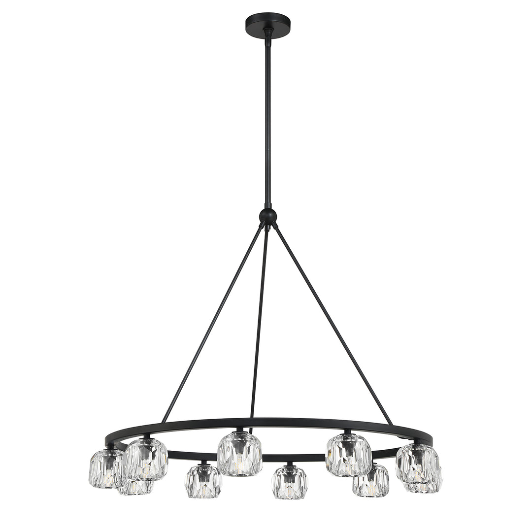 Crystorama Aragon 10 Light Matte Black Chandelier