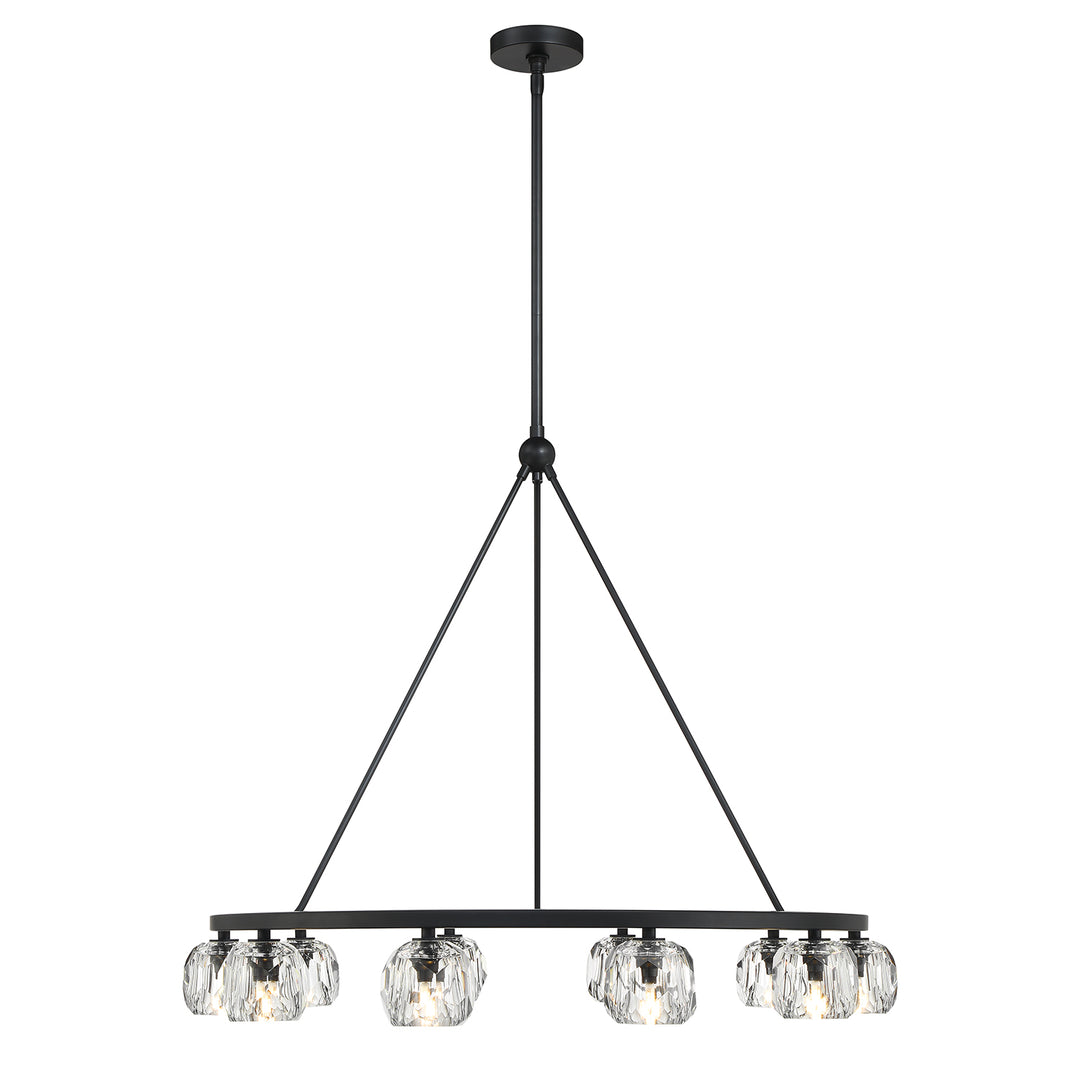 Crystorama Aragon 10 Light Matte Black Chandelier