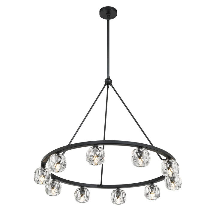 Crystorama Aragon 10 Light Matte Black Chandelier