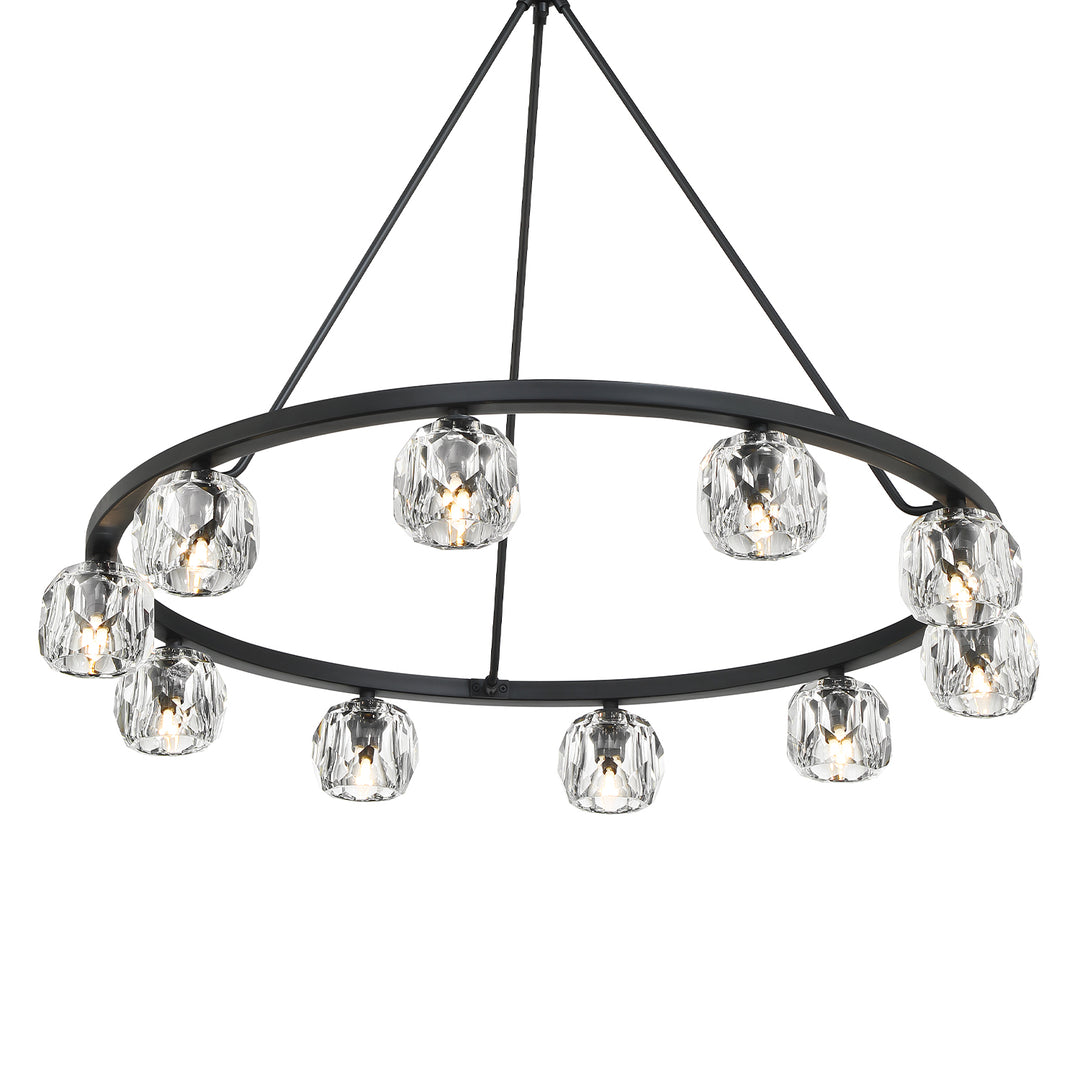 Crystorama Aragon 10 Light Matte Black Chandelier