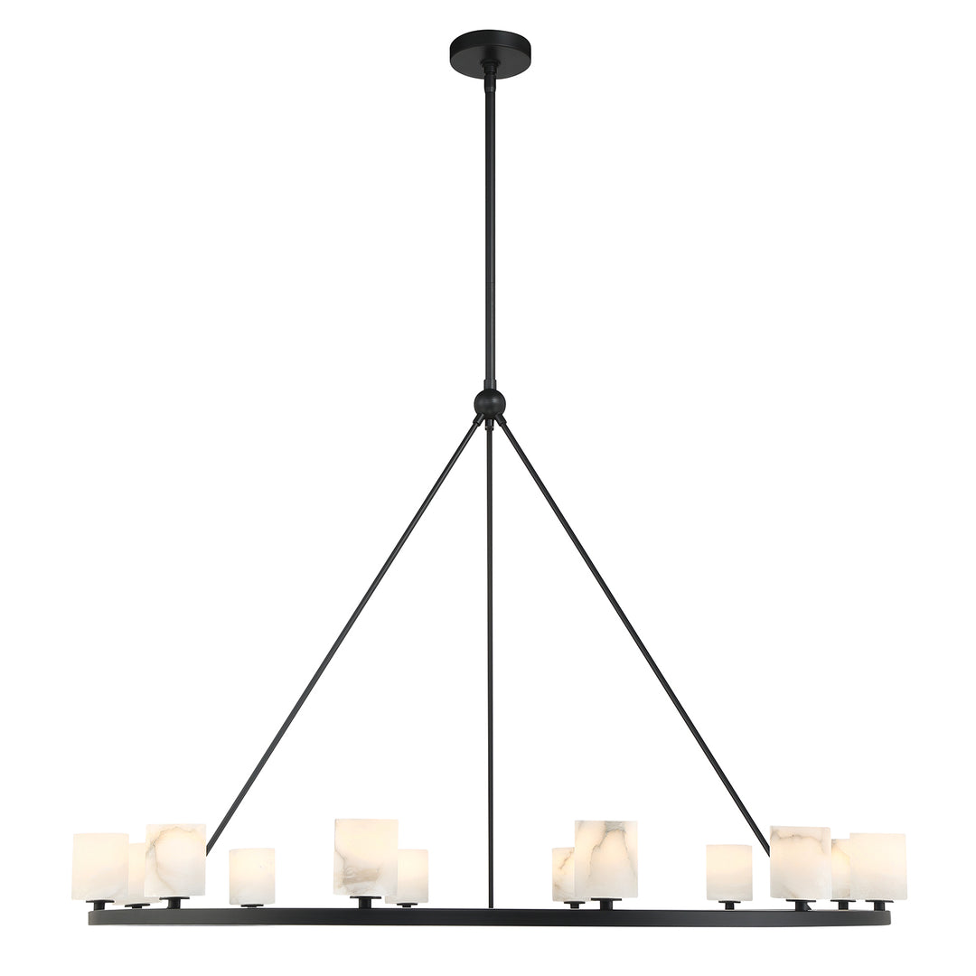 Crystorama Aragon 12 Light Matte Black Chandelier