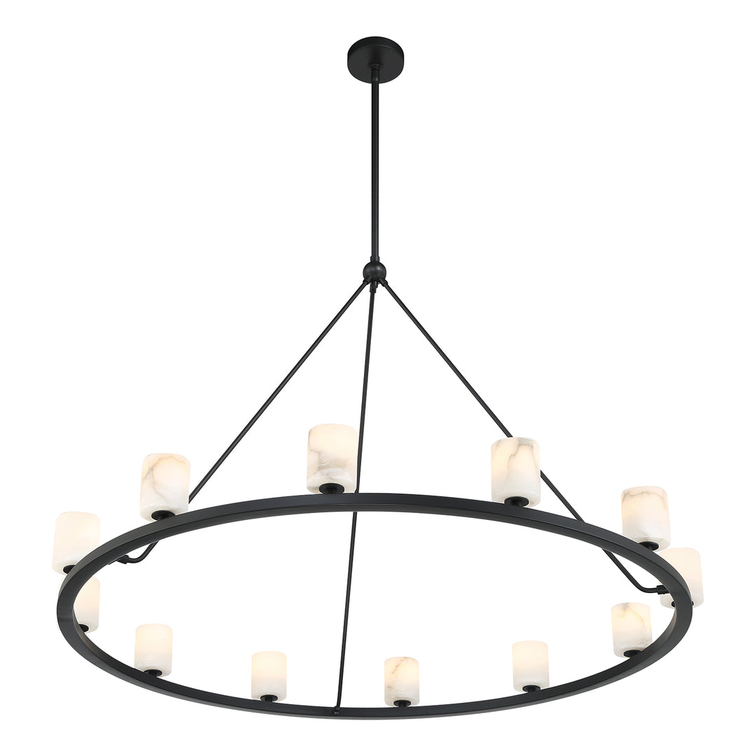 Crystorama Aragon 12 Light Matte Black Chandelier