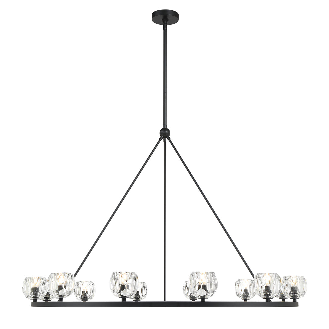 Crystorama Aragon 12 Light Matte Black Chandelier