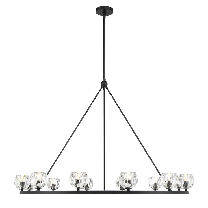 Crystorama Aragon 12 Light Matte Black Chandelier