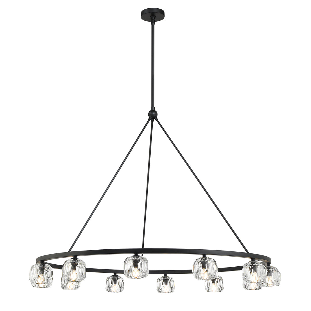 Crystorama Aragon 12 Light Matte Black Chandelier