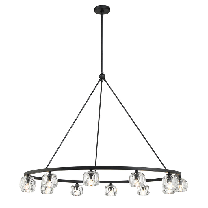 Crystorama Aragon 12 Light Matte Black Chandelier