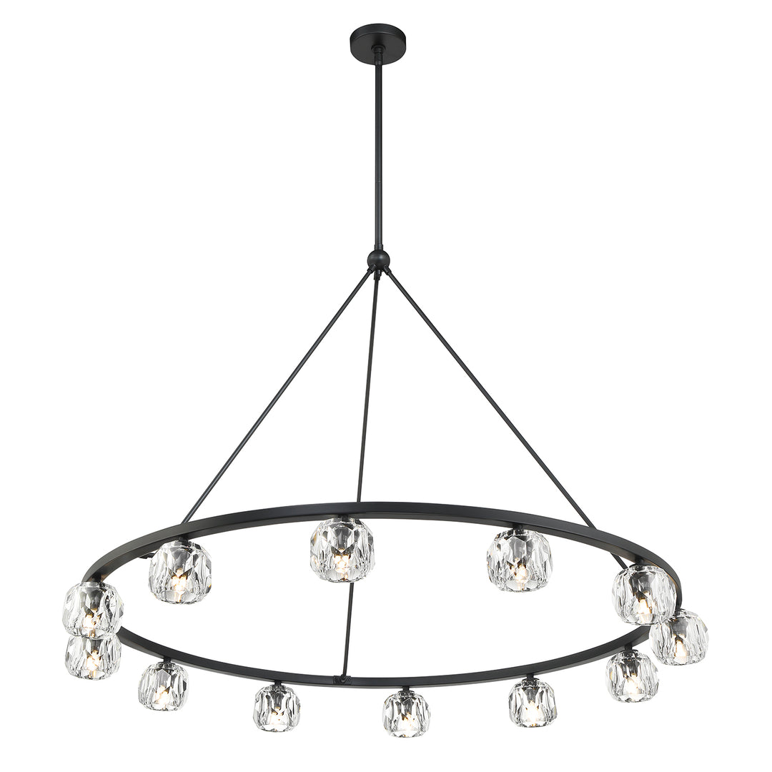 Crystorama Aragon 12 Light Matte Black Chandelier