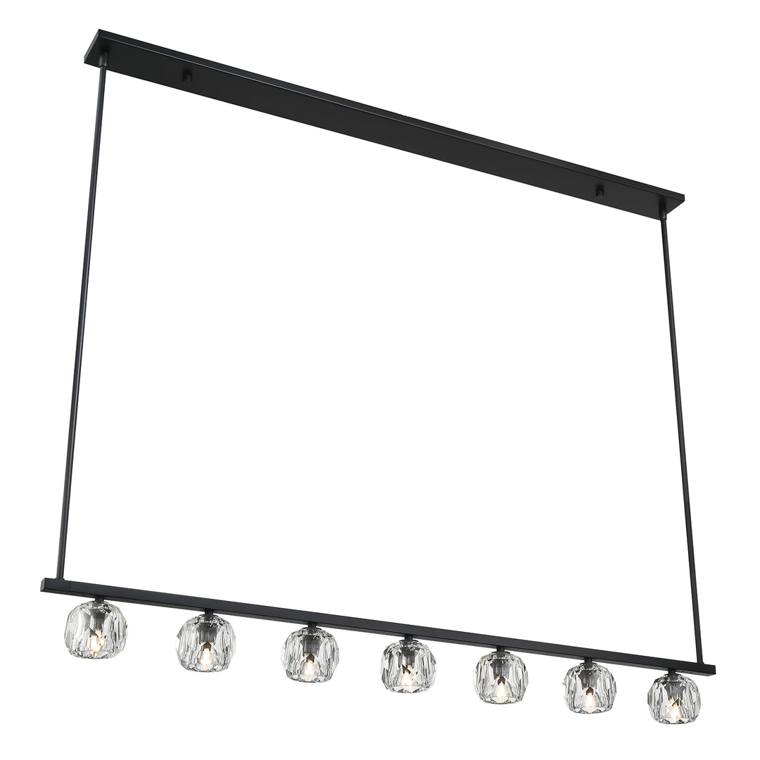 Crystorama Aragon 7 Light Matte Black Chandelier