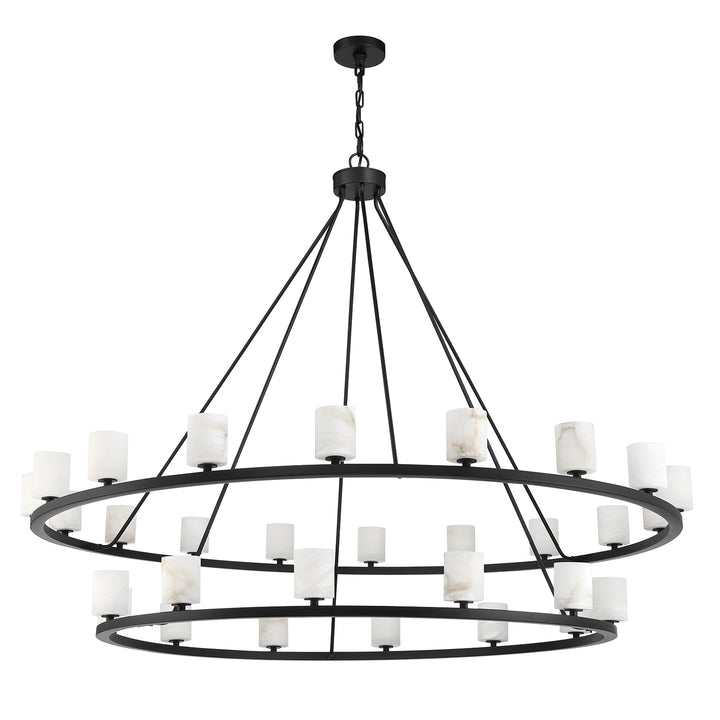 Crystorama Aragon 30 Light Matte Black Chandelier