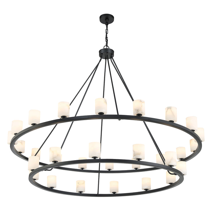 Crystorama Aragon 30 Light Matte Black Chandelier