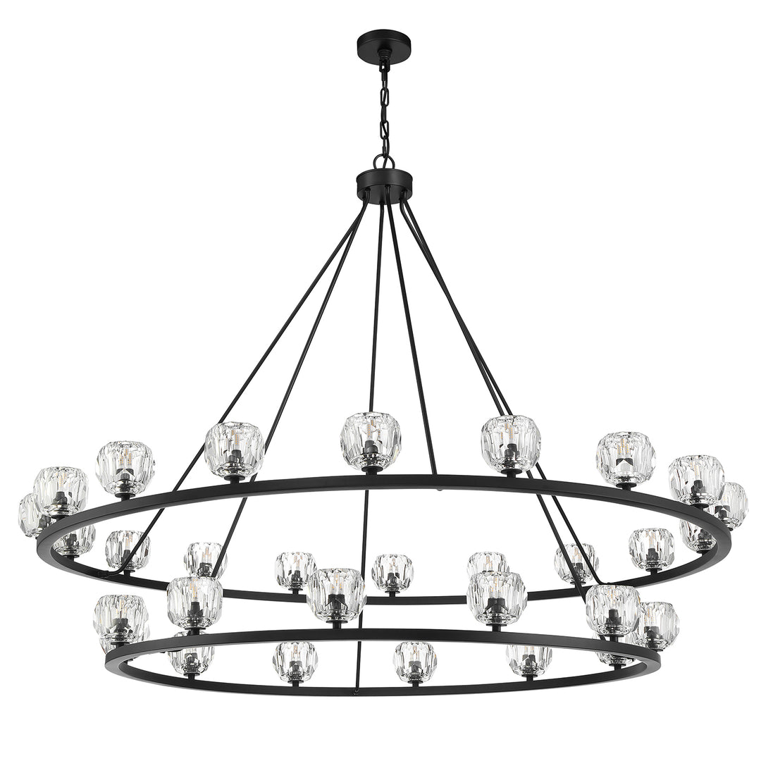 Crystorama Aragon 30 Light Matte Black Chandelier