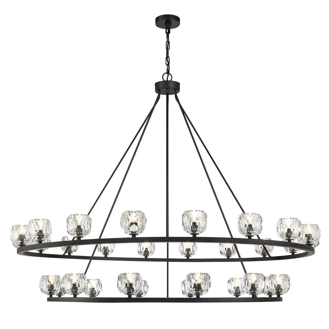 Crystorama Aragon 30 Light Matte Black Chandelier