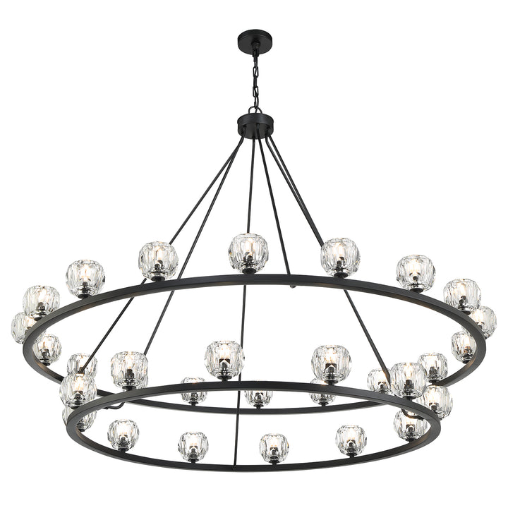 Crystorama Aragon 30 Light Matte Black Chandelier